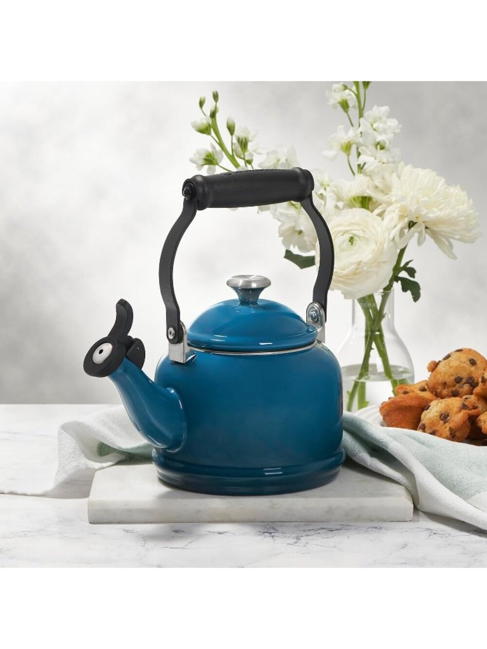 Orange Red Enamel Steel Demi Teakettle 1.25QT Stainless steel Pot For Kitchen - Picture 7 of 7
